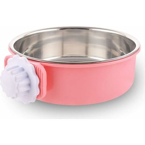 Caisse pour chien bol amovible en acier inoxydable bol suspendu cage pour animaux de compagnie petit bol d'eau mangeoire nourriture pour chiens chats lapins oiseaux vert fournitures pour (1/5)
