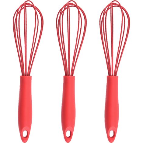 Fouet En Silicone - Acier Inoxydable Résistant À La Chaleur - Pour Cuisine Et Pâtisserie - Lot De 3 (1/5)