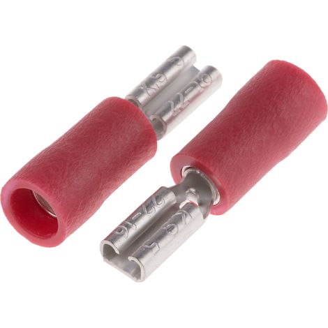 Rs Pro – Cosse électrique faston isolée rouge – Configuration à sertir – Section conducteurs 0.5 à 1.5 mm² – Languette 2.8 x 0.5 mm