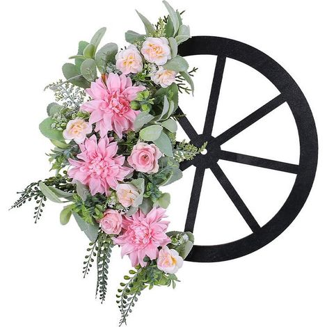 Guirlande Circulaire - Plante Verte Artificielle - Décoration Porte Extérieure Jardin Cour Intérieur - 30 cm - 1 Pièce (1/5)