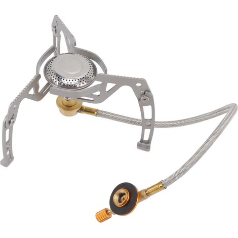 Réchaud à gaz pliable d'extérieur pour l'alpinisme, le camping et les pique-niques, coupe-vent et séparable, avec allumage. (1/5)