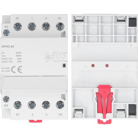 Contacteur modulaire portable et durable, module électronique 50 Hz 4P GYHC-63 2NO 2NC 230 V (1/5)