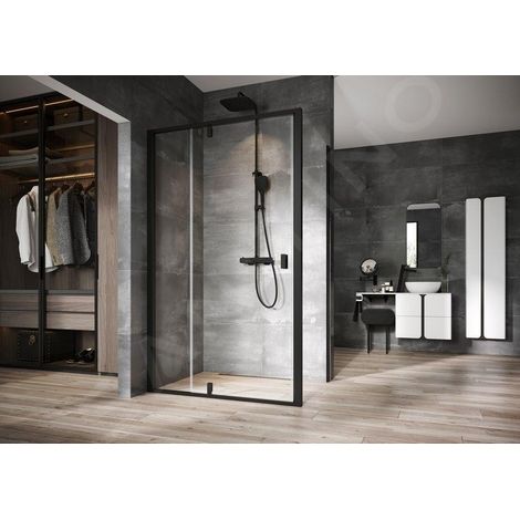 Ravak Nexty - Paroi latérale fixe 90 cm, noir/verre clair 90O70300Z1 (1/2)