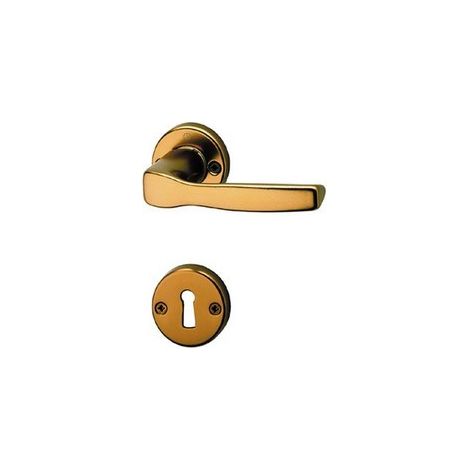 MANIGLIA ALLUMINIO ANODIZZ BRONZO C/BOCCHETT Q.TA 5 (1/3)