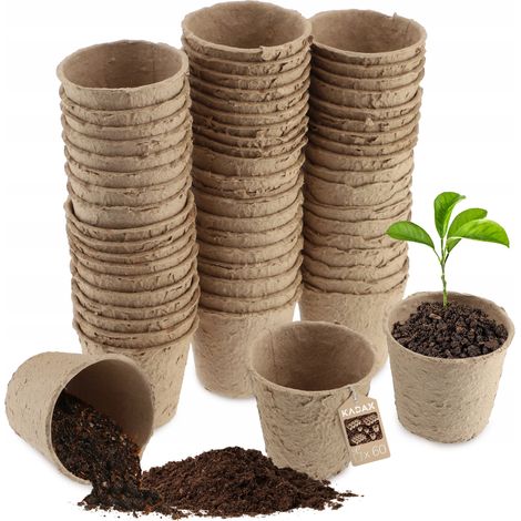 KADAX 60x Pots de Semis de Tourbe 6cm Semis Biodégradables Semis (1/5)