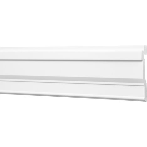 Wandleisten aus HDPS - hochdichtes Styropor, leicht & schlagfest - Cosca Stuckleisten CM: 10 Meter / 5 Leisten, CM26 - 16 x 72 mm (1/2)