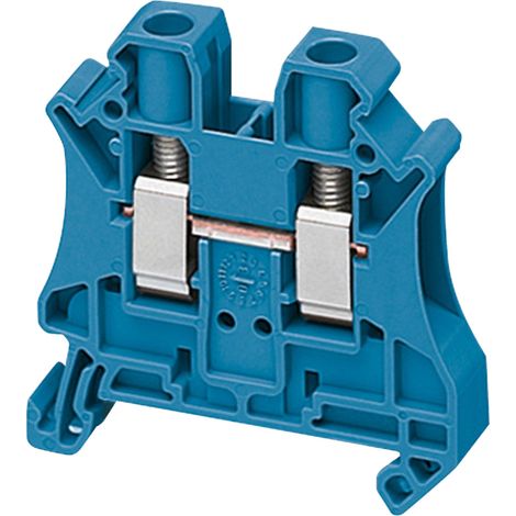 Bornier à vis LINERGY 6 mm², à clipser, 1000 V, lot de 50 unités, bleu