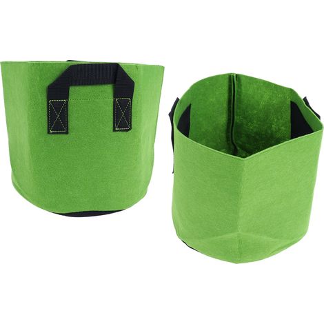 Fournitures de jardinage, sacs de culture écologiques en non-tissé, vert gazon sur fond noir, sacs de plantation à 2 poignées, n° 13 Φ3327 (1/5)