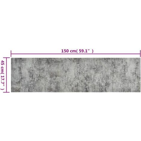 vidaXL Tapis de cuisine lavable impression béton 45x150 cm velours 136570 (1/5)