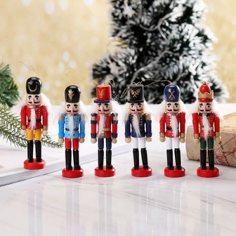 Casse-noisette - Bois massif - Décoration de Noël - Rouge - 1 pièce (1/3)
