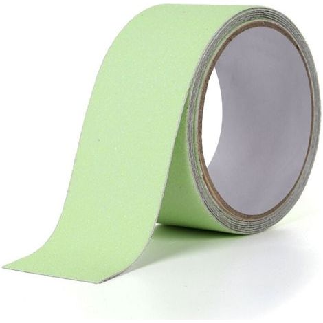 Ruban antidérapant en PVC phosphorescent de 5 m x 5 cm pour escaliers, marches, sols, décoration de sécurité (1/4)