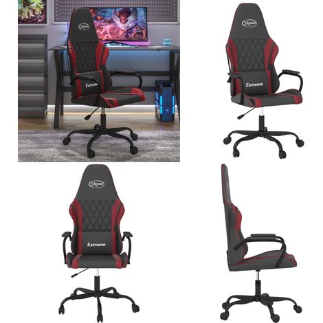 Gaming-Stuhl Schwarz und Weinrot Kunstleder - Gamingstuhl Kunstleder - Gamingstuhl Schwarz Weinrot (1/5)