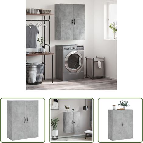 vidaXL Betonfarbe - Wandschrank Betongrau 69,5x34x90 cm Holzwerkstoff (1/5)
