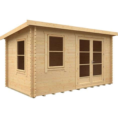 14x8 The Belton 44mm Cabin - L415 x W235 x H232.8 cm - Solid Wood/Softwood/Pine - Natural