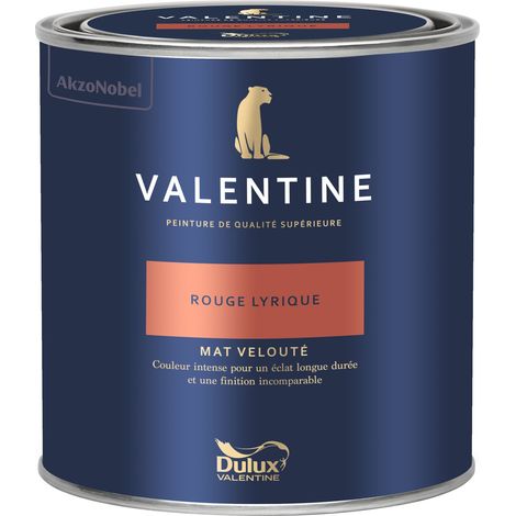 [PROMO] Dulux Valentine Peinture intérieure de haute qualité - Valentine - Couleur intense & pouvoir couvrant élevé - Mat Velouté Rouge Lyrique 0,5 L (1/5)