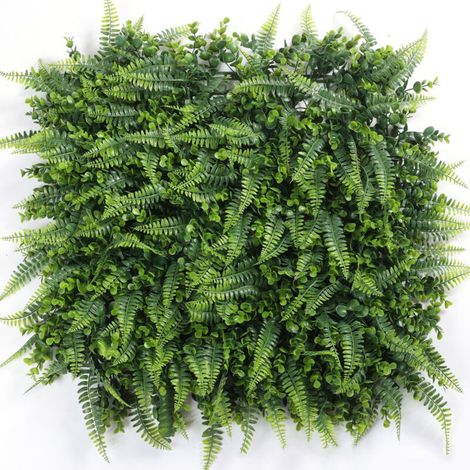 Haie artificielle 50 cm x 50 cm, protection et intimité pour jardin, toile de fond murale en gazon synthétique, protection UV (1 pièce) (1/5)