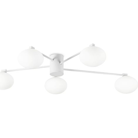 Plafoniera Moderna Hermes Metallo Bianco 5 Luci G9 28W 3000K Ip20