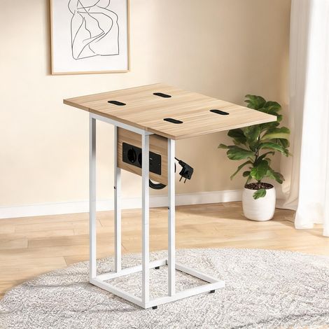 Table basse coloris blanc en bois métal 39 x 29 x 57 cm (1/5)