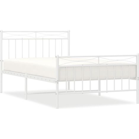 Maison Exclusive - Giroletto con Testiera e Pediera Metallo Bianco 107x203 cm (1/5)