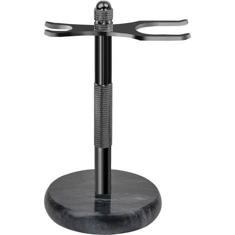 Support pour rasoir et brosse, le support de rasoir avec base en marbre est plus stable, la base ne rouille pas et la distance de protection ajustée protège votre plan de travail (1/5)