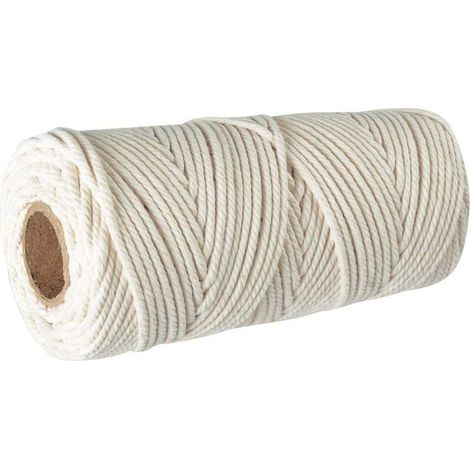 Enowelir Corde Coton Macramé 3mm, 100m Fil de Coton,100% Naturel Fil de macramé,Ficelle Corde de Tressée DIY de Tapisserie de Plante Cintre de Drapeau de Table de Décoration Artisanat Suspendues (1/4)