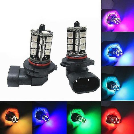 ampoules LED H11 H8 H9 5050 27 SMD RGB pour phares antibrouillard de voiture avec télécommande (1/4)