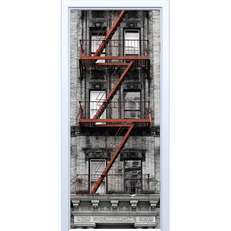 Adhesivo de tela para puerta de escalera de incendios antigua de Manhattan 740PD