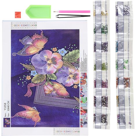 Kit de peinture diamant 3D effet relief, strass résistants non tombants, décoration murale maison, lot de tableaux scintillants (Y1058) (1/5)