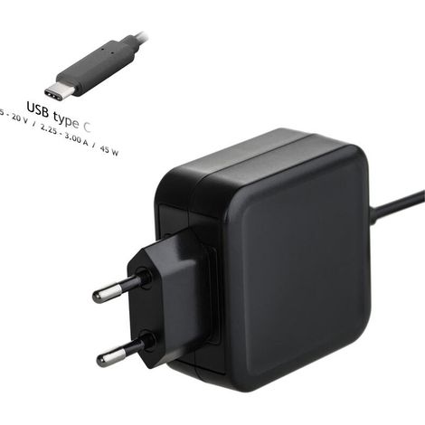 Adaptador de corriente USB-C Akyga AK-ND-60 para portátil, cargador de 5V - 20V 45W 3A, alimentación PD. (1/4)