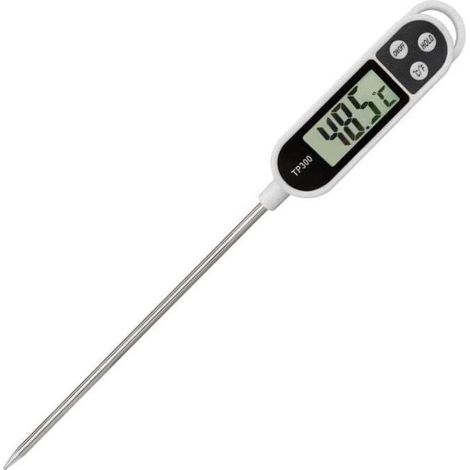 Thermomètre de cuisson, thermomètre numérique pour aliments et viande, lecture instantanée, longue sonde, arrêt automatique, thermomètres de cuisine pour barbecue, viande, confiture, gril (pile inclu (1/4)