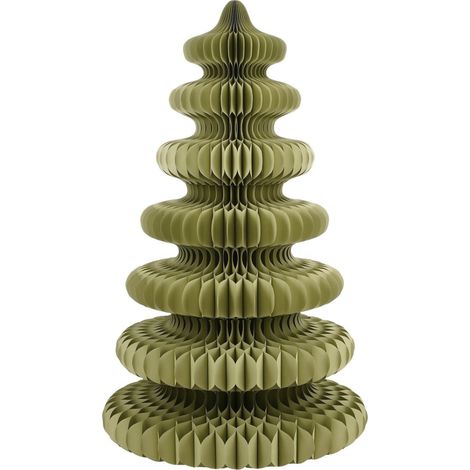 Sapin de Noël Artificiel Pliable Décoratif en Fibres de Papier Vert H212 x 148 cm - PANGIVO (1/5)