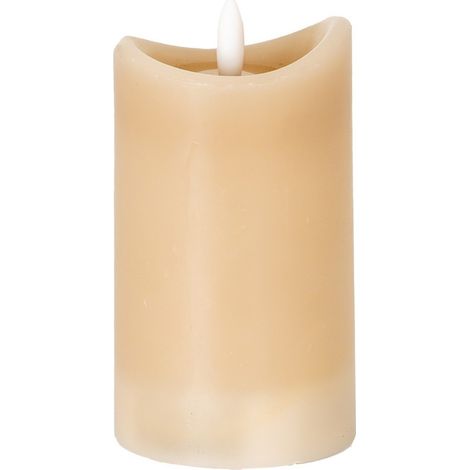 Luxe Collection Natural Glow 2.75x5 Melted LED Candle - Plastic - L7 x W7 x H12 cm - Taupe