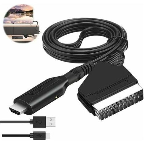 XVX Adaptateur Audio Vidéo Péritel vers HDMI pour HDTV/DVD/Décodeur/PS3/PAL/NTSC - Convertisseur Starlight THSINDE