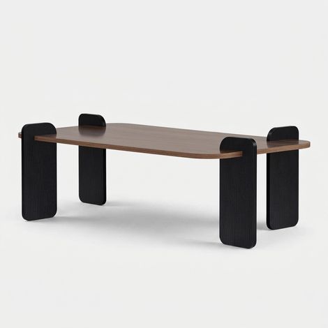 Table basse moderne en bois mélaminé Renard - Noir (1/4)