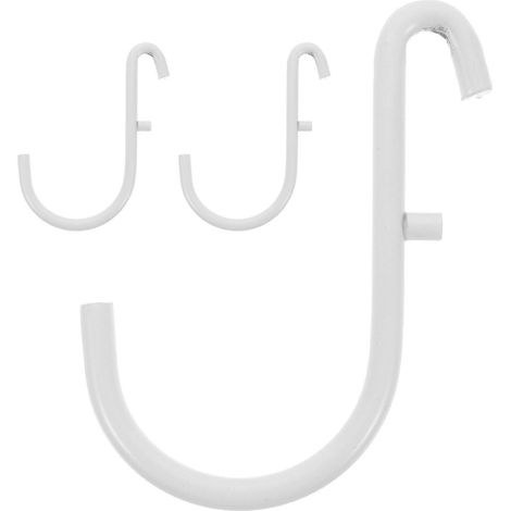 Kit de 3 crochets robustes pour panneaux perforés, idéal pour la maison, les magasins et les supermarchés.-7X5.5cm-White