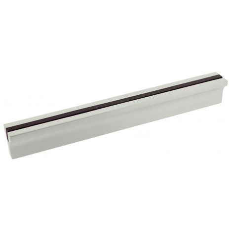 Ouvre&Déco – Poignée de meuble aluminium argenté bois foncé entraxe 128mm – Design moderne pour tiroirs et portes – Vis M4 incluses