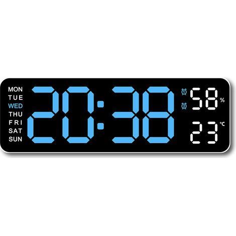 Digitale Wanduhr, USB-Schnittstelle, großes Display, LED-Anzeige.
