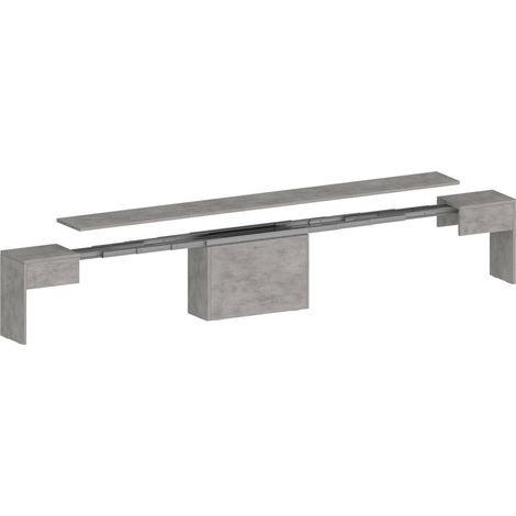 Dmora - Panca Ubertino, Seduta per tavolo da pranzo, Panca singola allungabile, 290x25h45 cm, Grigio (1/5)