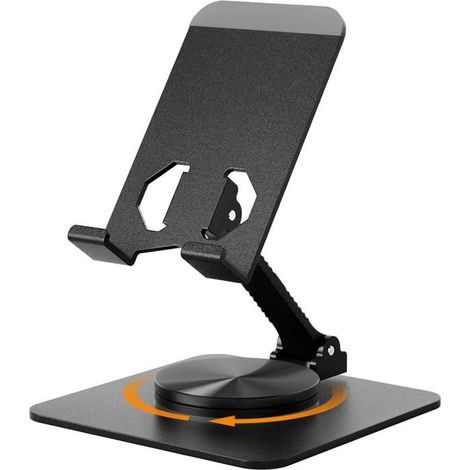 Support Téléphone Bureau [Rotation à Clic 360°], Réglable en Hauteur Multi-Angles Porte Telephone, Pliable Telephone Bureau (1/5)