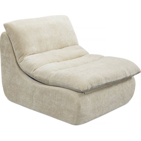 Chaise longue in tessuto testurizzato "Candela" - 81 x 96 x 75 cm - Beige