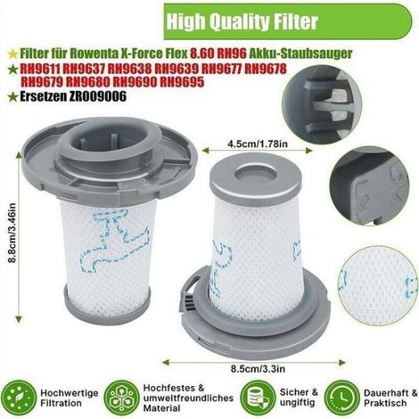Filtre Pour Aspirateur - HEPA 13 - Lavable Et Réutilisable - Compatible Avec X Force Flex 8 60 Et X Pert 6 60 - 2 Pièces (1/4)