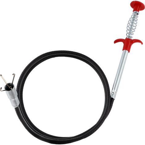 Drainer Serpentin - Tube Métallique Flexible 1,1 cm - Pour Nettoyage Évacuations Cuisine Salle De Bain Douche - 90 cm (1/5)