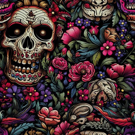 Tela Oxford decorativa para exteriores - Motivo de calavera I DX4904 (1/5)
