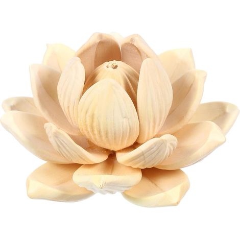 Ornement Décor Bois en Jaune Lotus pour Table et Bureau Intérieur (1/5)