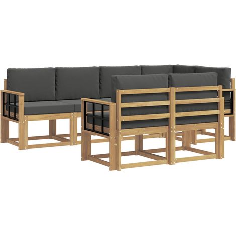 Conjunto de sofás de exterior 7 uds. Blanco y Antracita vidaXL (1/5)