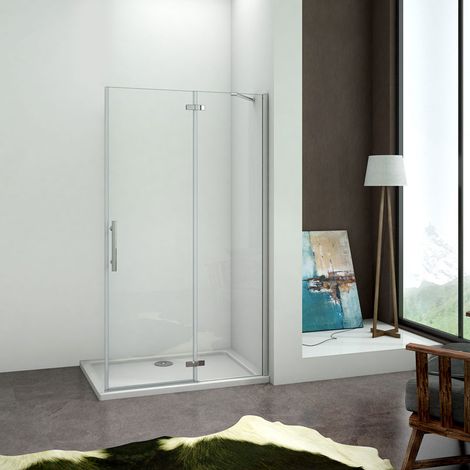 Walk-In B.100cmxH.195cm drehbar Duschwand begehbare 6mm Nano-ESG Duschabtrennung (1/5)