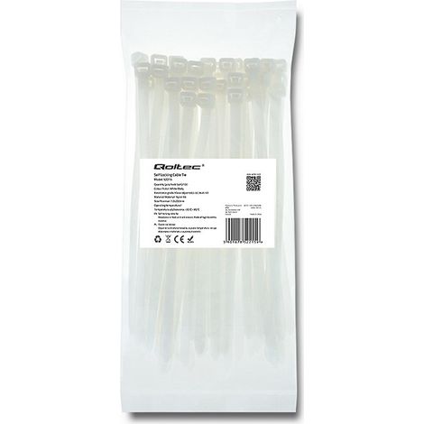 Fascette fermacavi Qoltec  7,2200mm  50 pezzi  Nylon66  UV  Bianco (1/5)