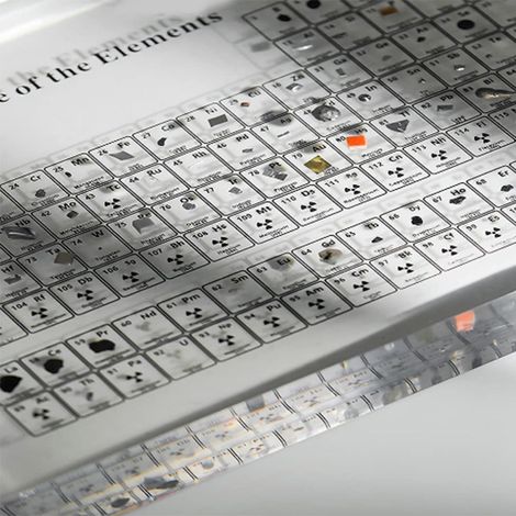 Ornement Tableau Périodique, Édition Collector Tableau Périodique 85 chiffres, Ornement Cadeau Tableau Périodique Crystal Chemical, 15011420MM Version imprimée transparente en noir et blanc (1/5)