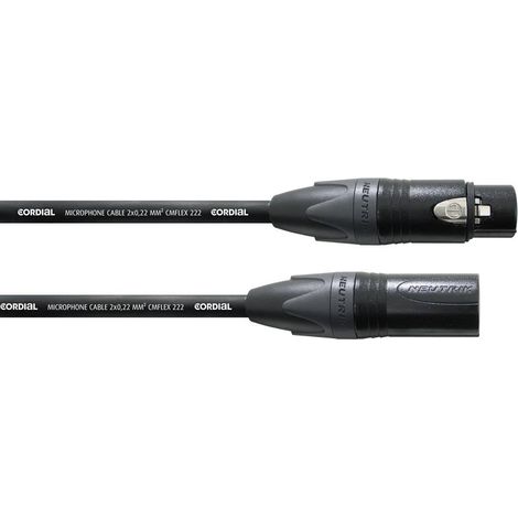 Câble Cordial® CMFLEX 222, 2x0,22 mm² noir XLR-F/XLR-M, CPM 20 FM-FLEX (1/3)