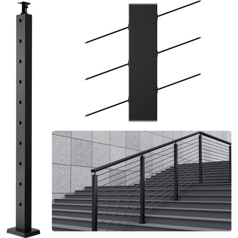 Vevor – Poteau de garde-corps en acier inoxydable SUS304 – Hauteur 91,4 cm – 10 trous pré-percés pour installation facile – Angle de trou incliné 30°